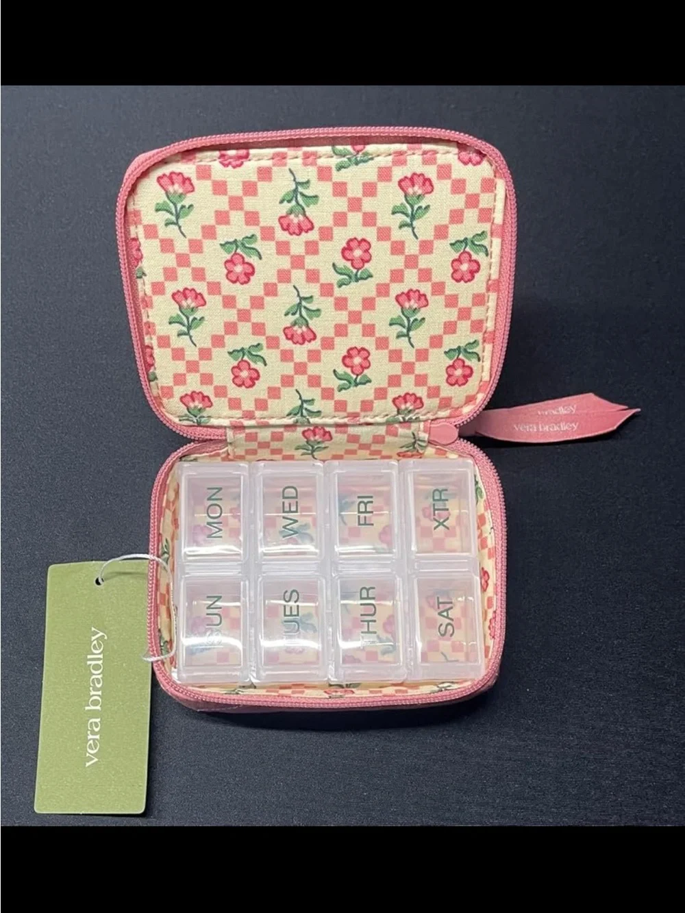 New Vera Bradley Pink Quilted Pill Travel Case